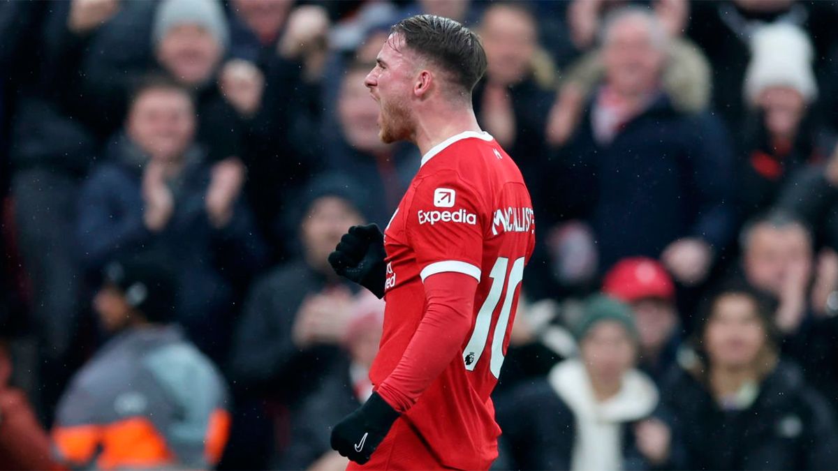 Alexis Mac Allister celebró su primer gol en Liverpool en el triunfazo