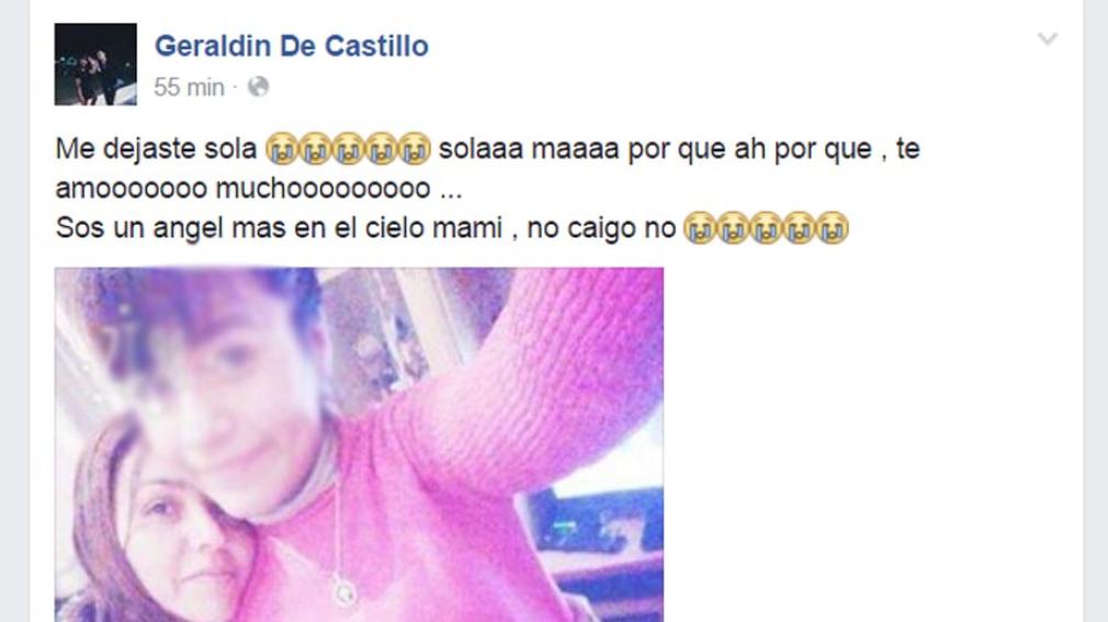 Las crudas palabras de la hija de Mariela García en Facebook