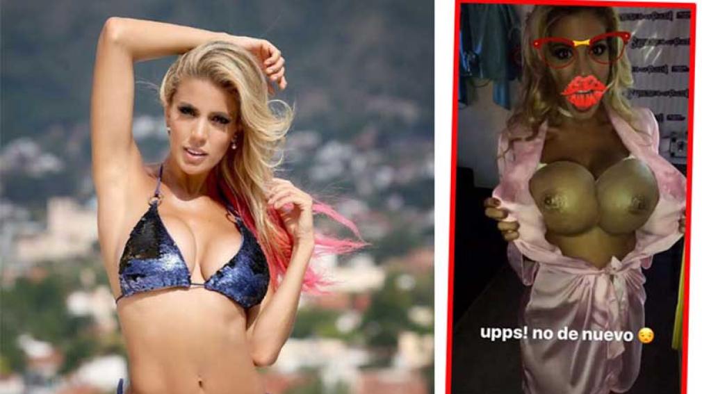 Virginia Gallardo y un topless voluntario tras el incidente hot