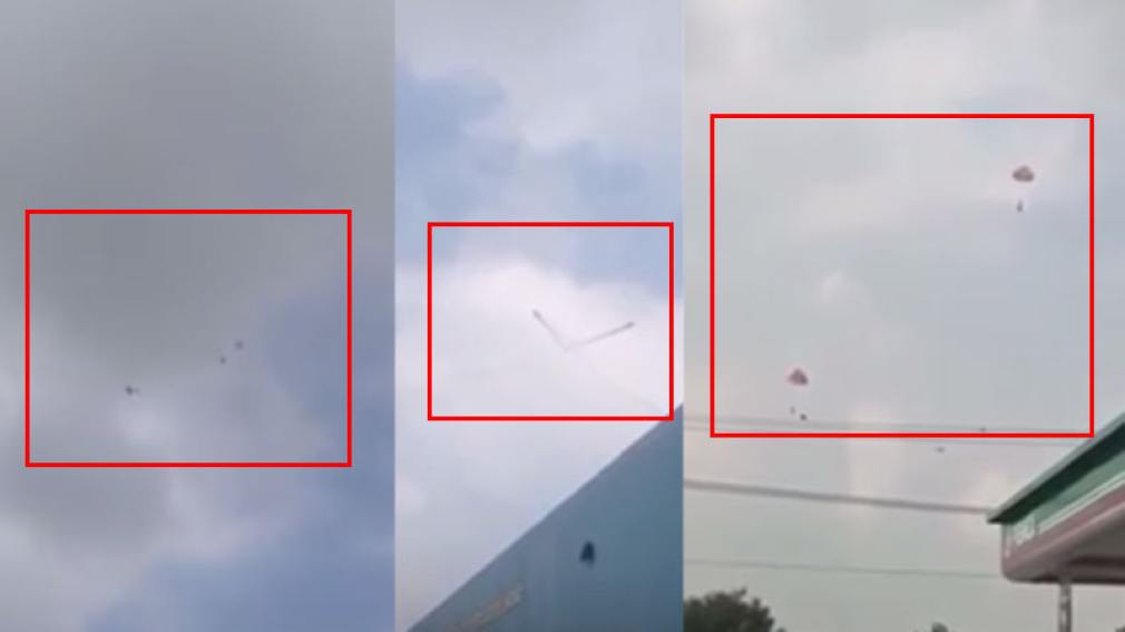 Pilotos se salvan tras chocar en el aire con sus aviones
