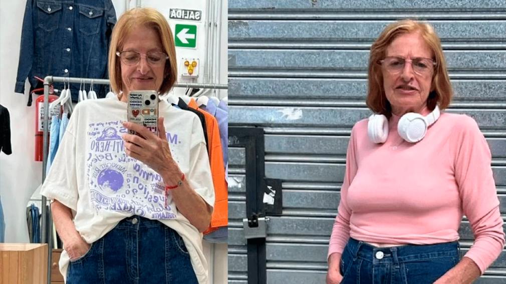 Una abuela aesthetic: tiene 85 años y es furor por modelar la ropa de la marca de su nieta