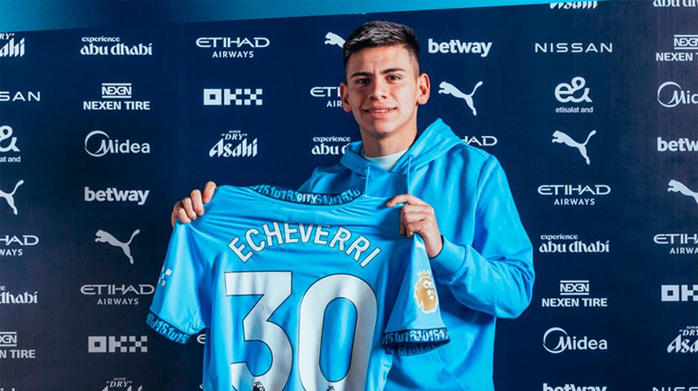 Guardiola destacó la 'habilidad' del Diablito Echeverri y reveló cuándo debutará en Manchester City