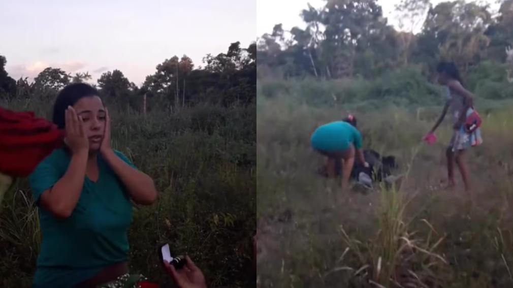 Simuló que tuvo un accidente en su motocicleta para pedirle matrimonio a su pareja