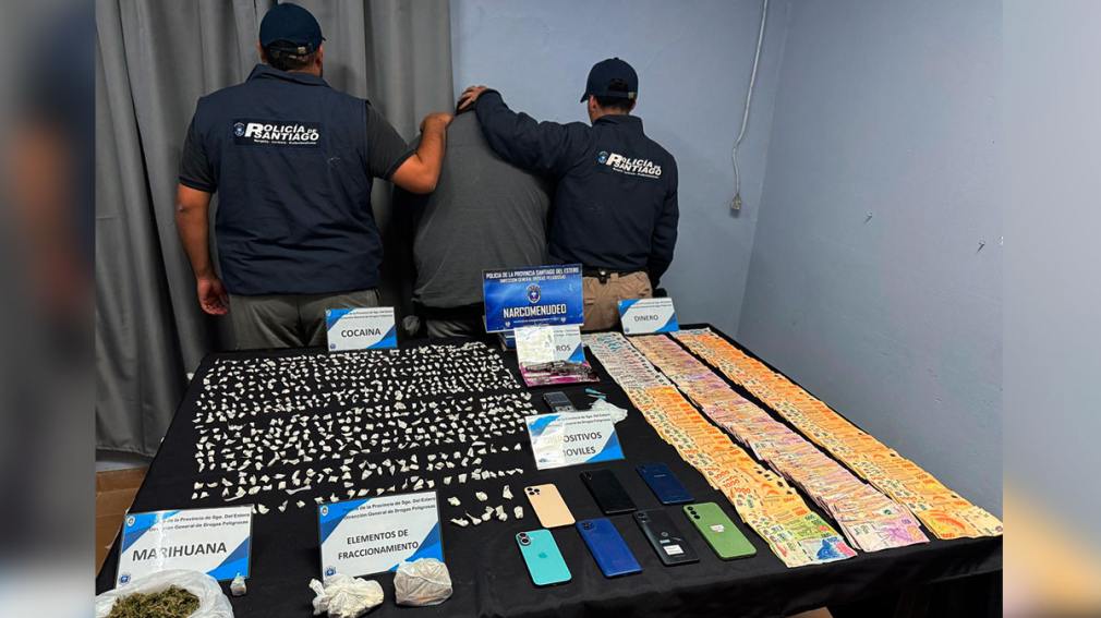 Un detenido y el secuestro de drogas, armas y dinero en efectivo fue el saldo de tres allanamientos en Las Termas
