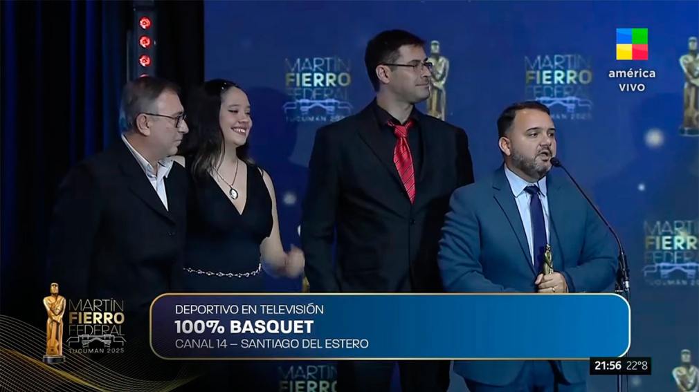 “100% Básquet” de Canal 14 de TIC ganó el Martín Fierro Federal 2024 al Mejor Programa Deportivo