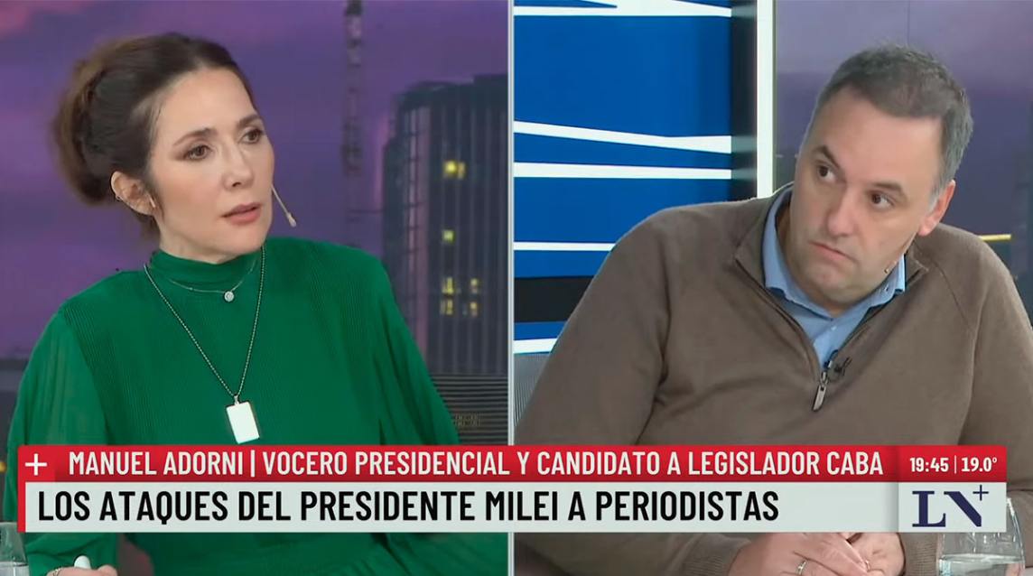 Video: tenso cruce entre Cristina Pérez y Manuel Adorni por los agravios de Javier Milei