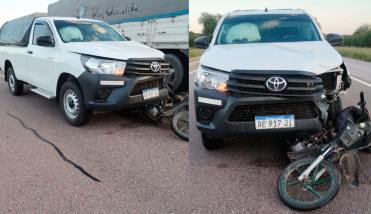 Ruta 34: un motociclista resultó herido al ser embestido desde atrás por una camioneta