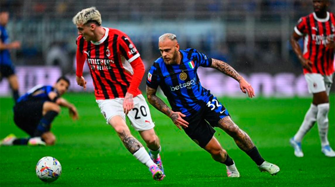 Milan dio el batacazo: goleó al Inter de Lautaro Martínez y es finalista de la Copa Italia