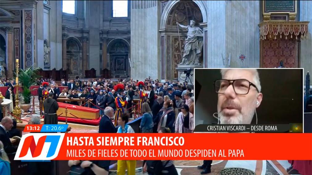 Cristian Viscardi, desde Roma: “Hay una atmósfera muy particular en este último adiós al Papa”