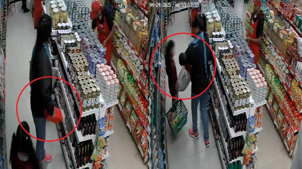 Increíble video: una mujer quiso llevarse una horma de queso de una conocida fiambrería de Av. Belgrano