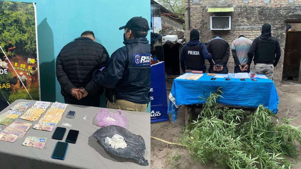 Golpe al narcomenudeo en Forres: secuestraron cocaína, marihuana y detuvieron a tres hombres