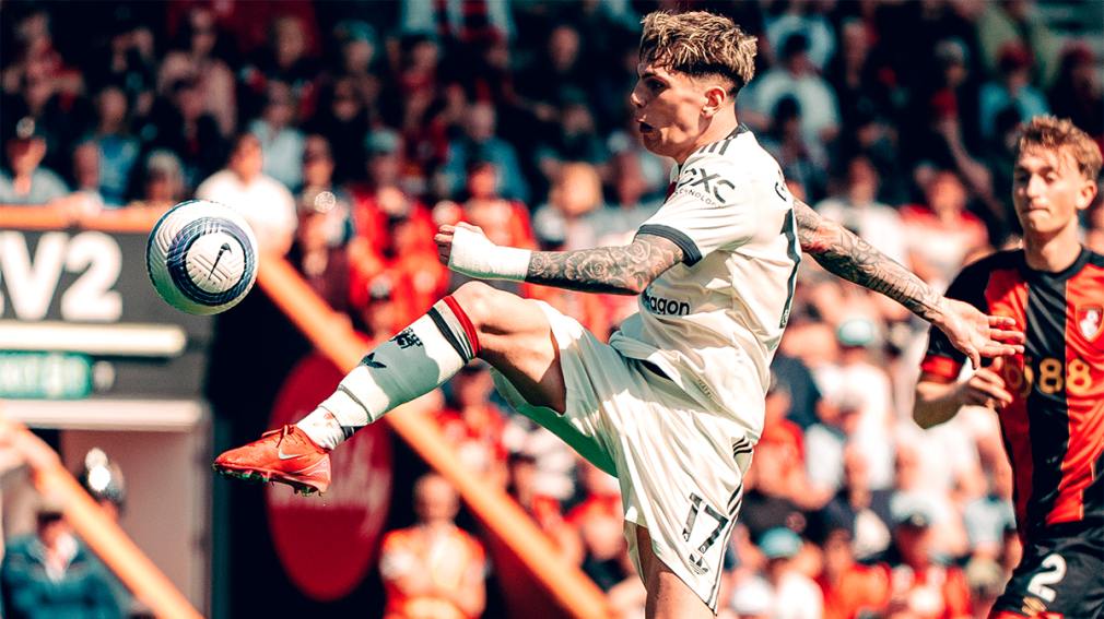 Con Garnacho de titular, Manchester United empató sobre la hora ante Bournemouth en la Premier