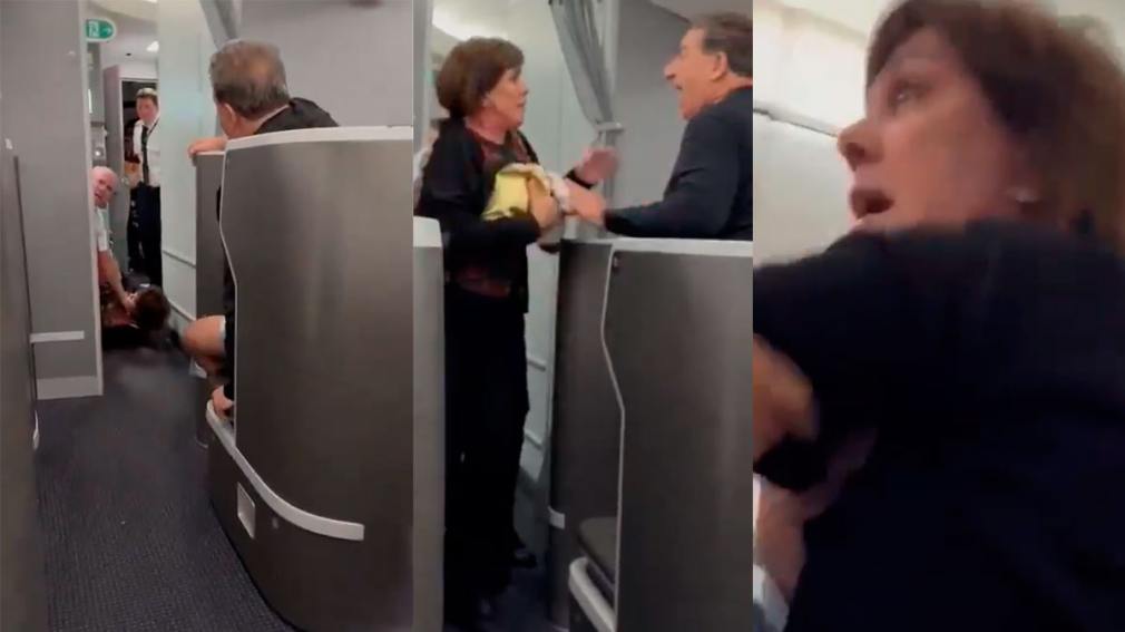 Gritos, escándalo y un tackle: un vuelo con destino a Nueva York volvió al aeropuerto por una pasajera violenta