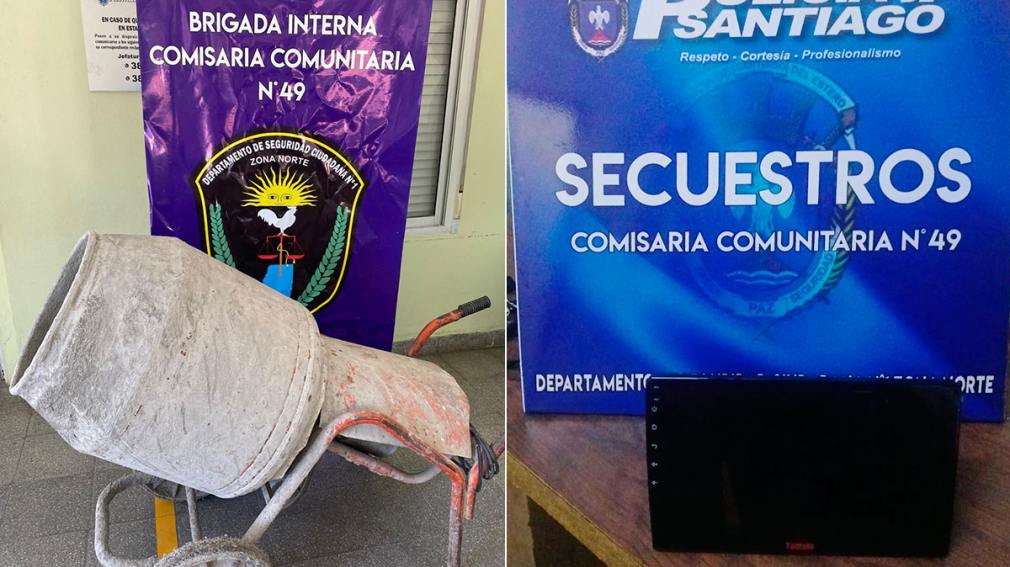 Logran recuperar una hormigonera y un stéreo táctil tras allanamientos en barrios de ciudad Capital