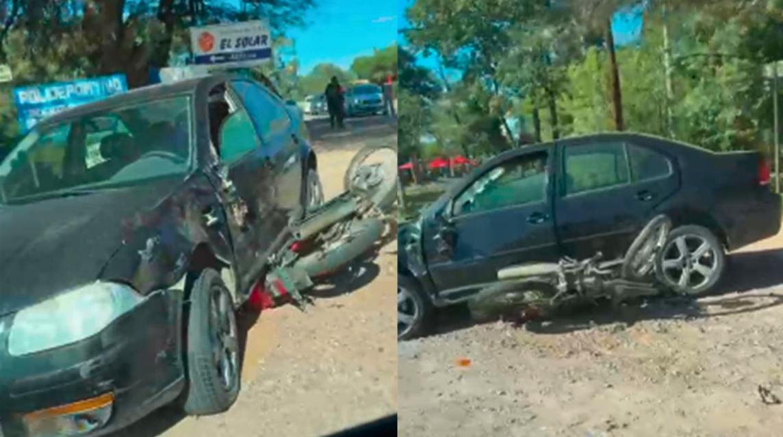 Dos motociclistas resultaron heridos tras un choque con un auto en El Zanjón