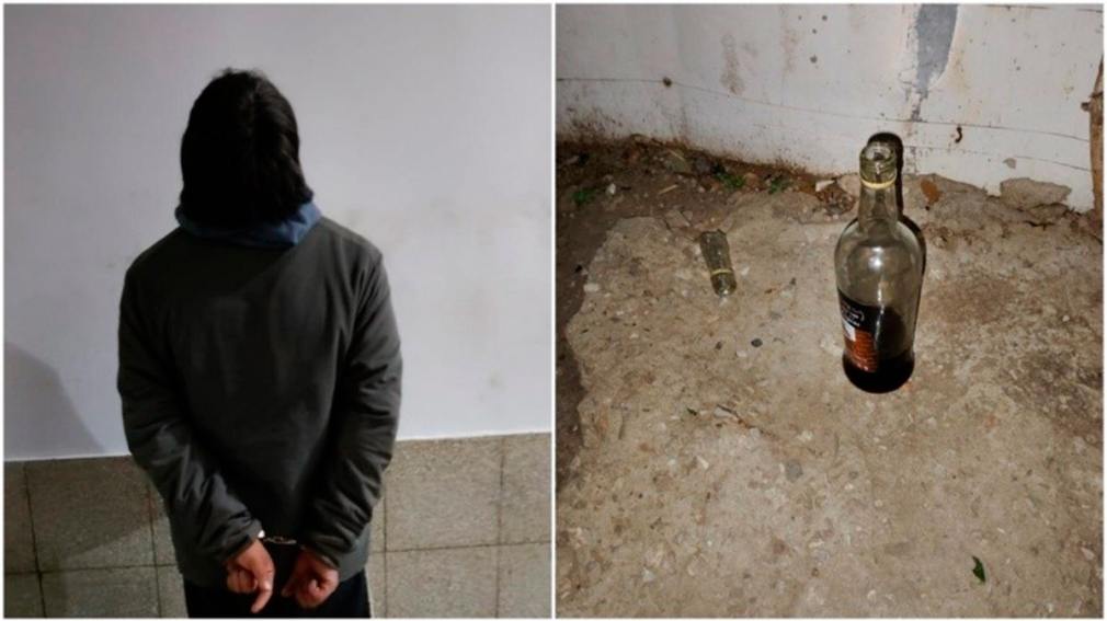 Roció a su pareja con una bebida alcohólica e intentó quemarla