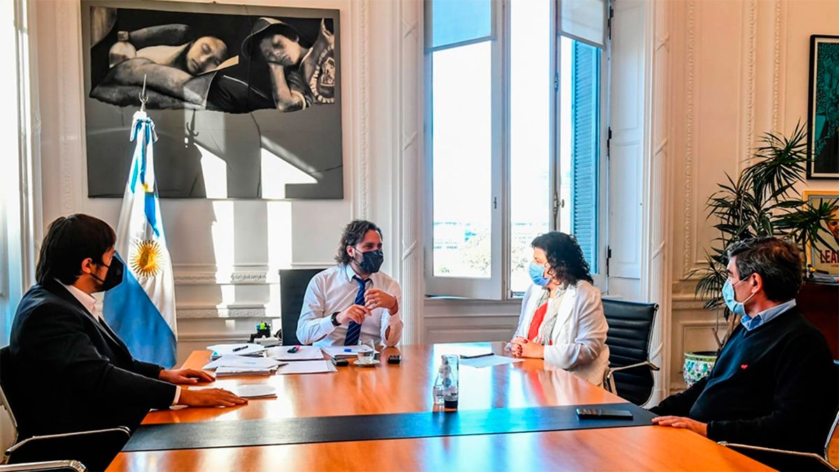 Reunión entre Santiago Cafiero, Carla Vizzotti, y sus pares de Ciudad y Provincia de Buenos Aires. 