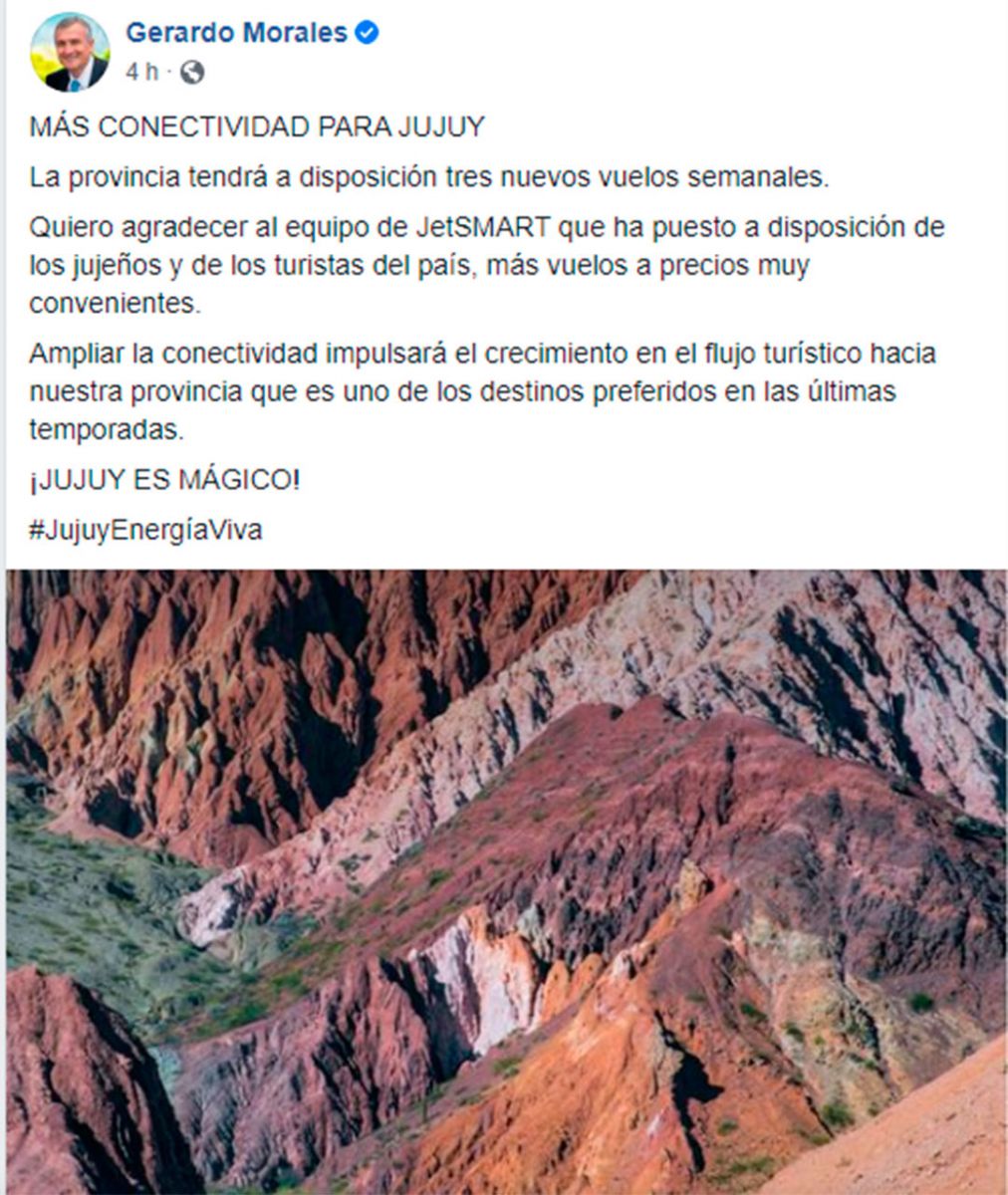 Jujuy suma más vuelos 