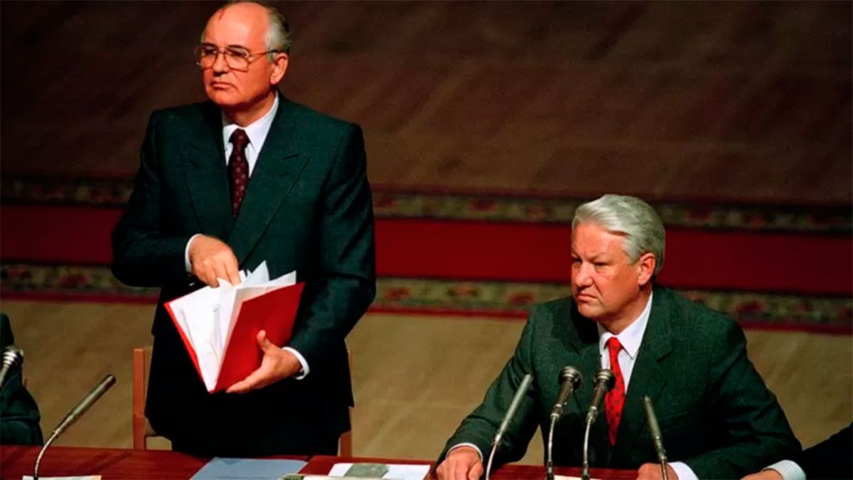 Mijaíl Gorbachov y Boris Yeltsin 