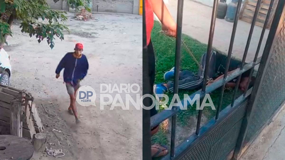 Video vecinos del Bº Santa Rosa de Lima atraparon a un ladrón infraganti y lo maniataron con