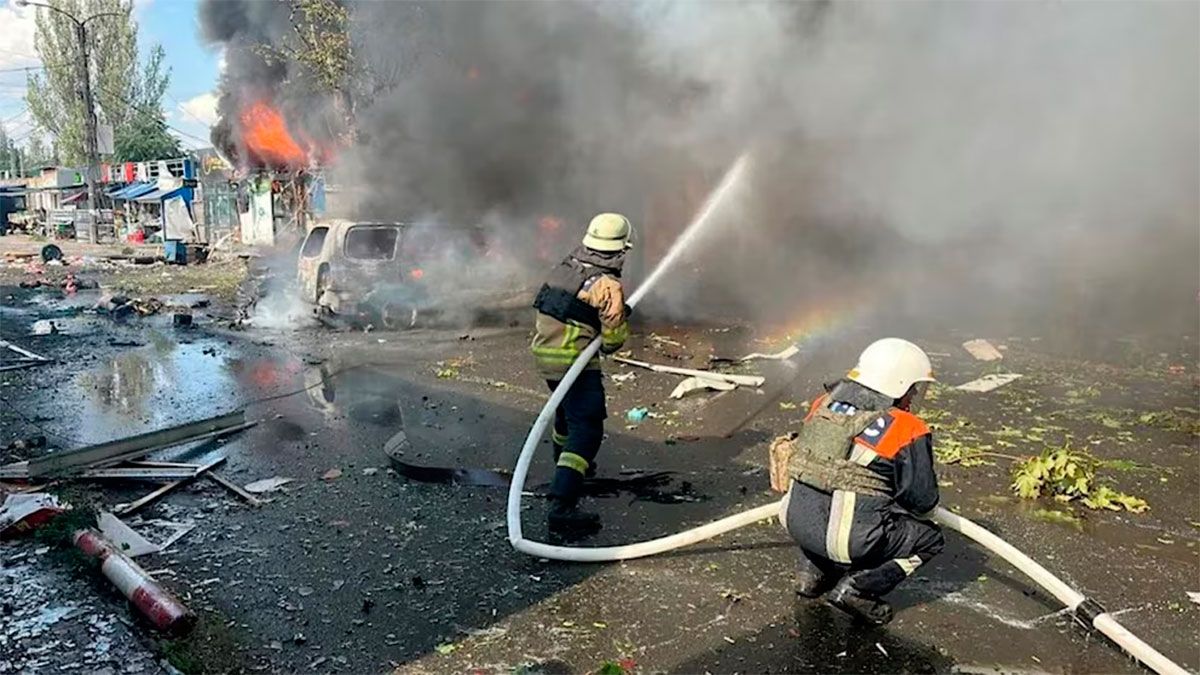 Daños tras el bombardeo 