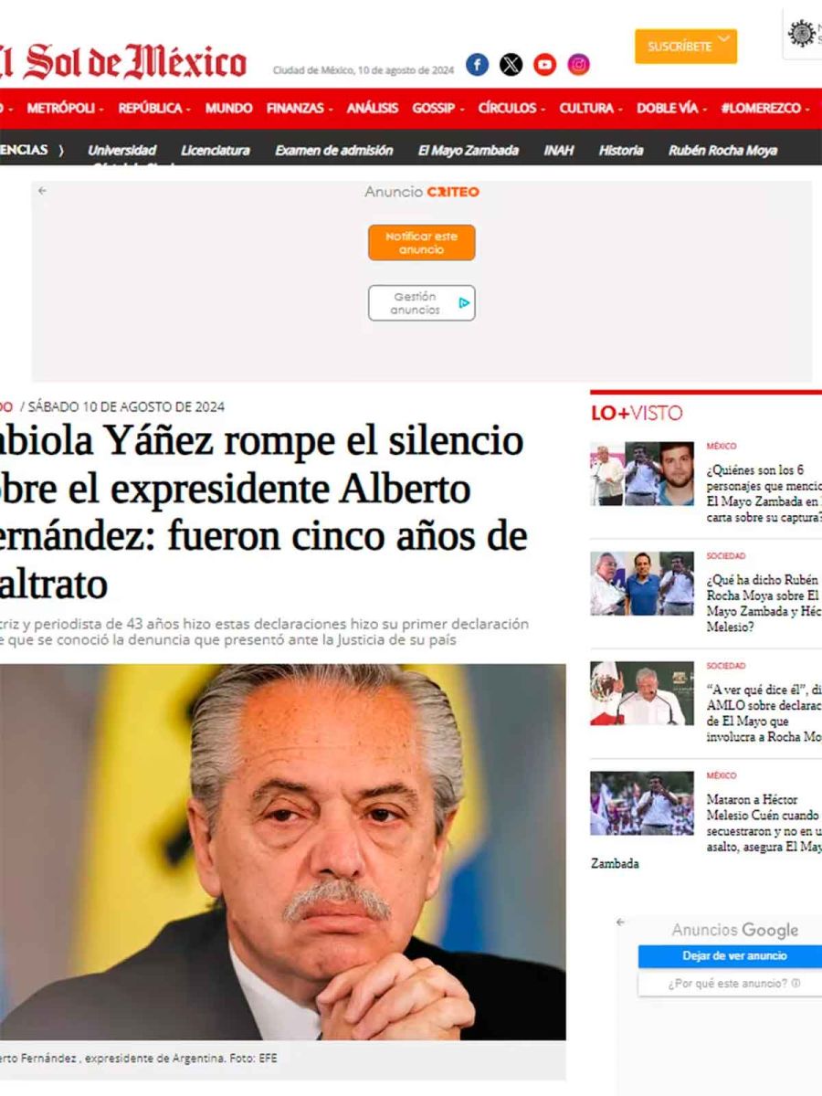 Fabiola Yañez rompe el silencio: así reflejó la prensa internacional la ...