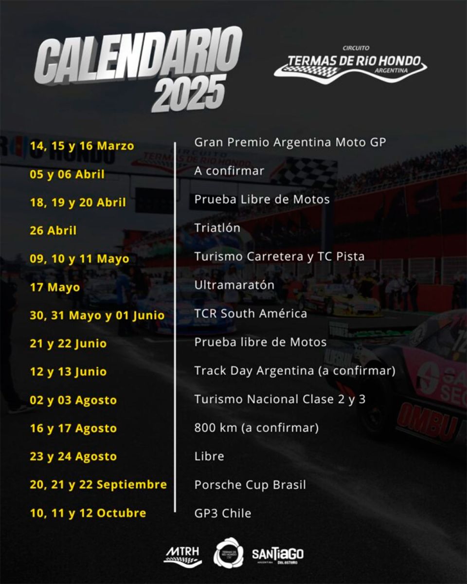 Con el MotoGP como apertura de lujo, dieron a conocer el calendario